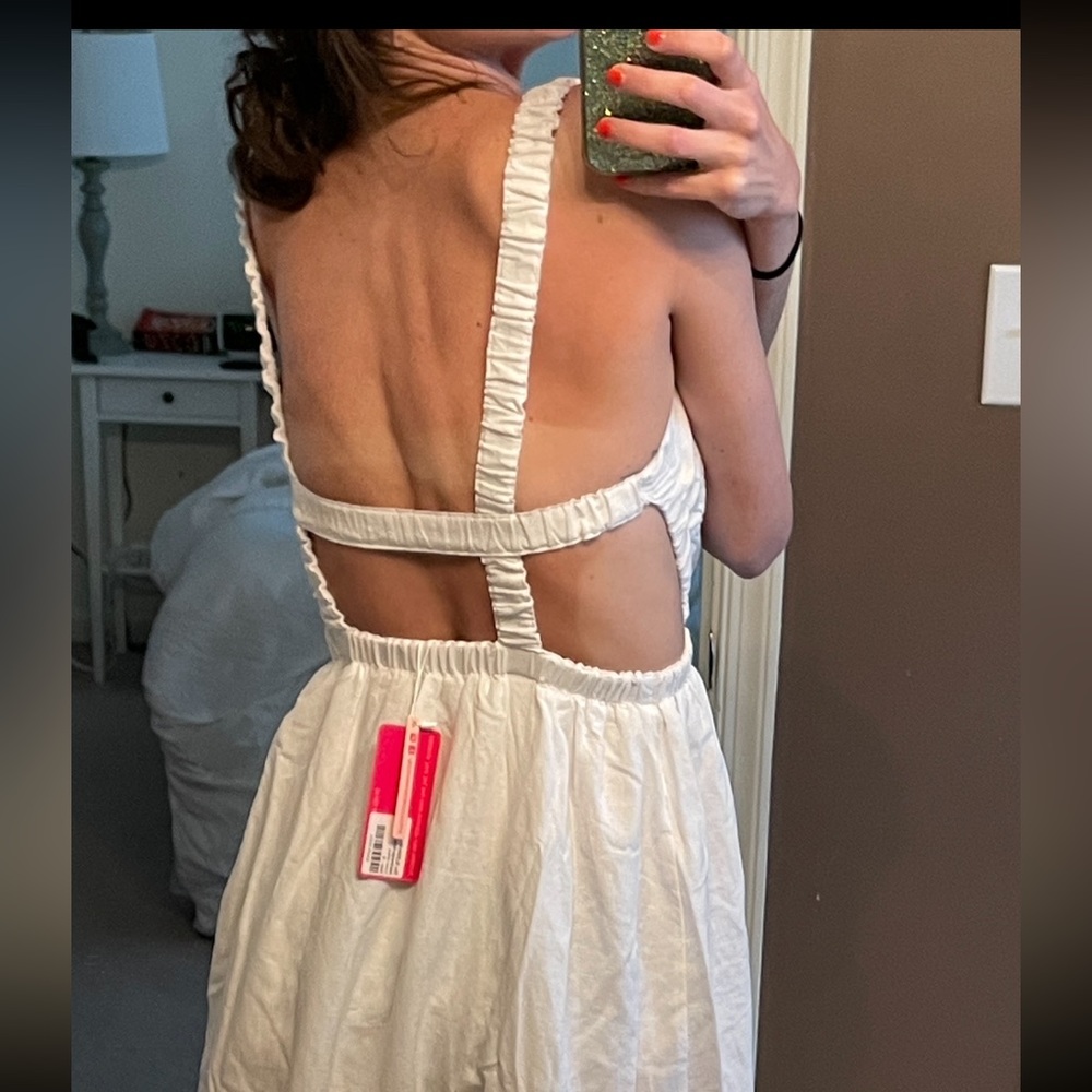 New with tags! White backless midi dress